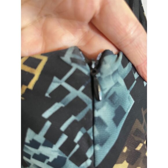 Lane Bryant Sun Dress 28 Brown Halter Maxi Babydoll Y2K Mosaic Patchwork Boho - Picture 11 of 16